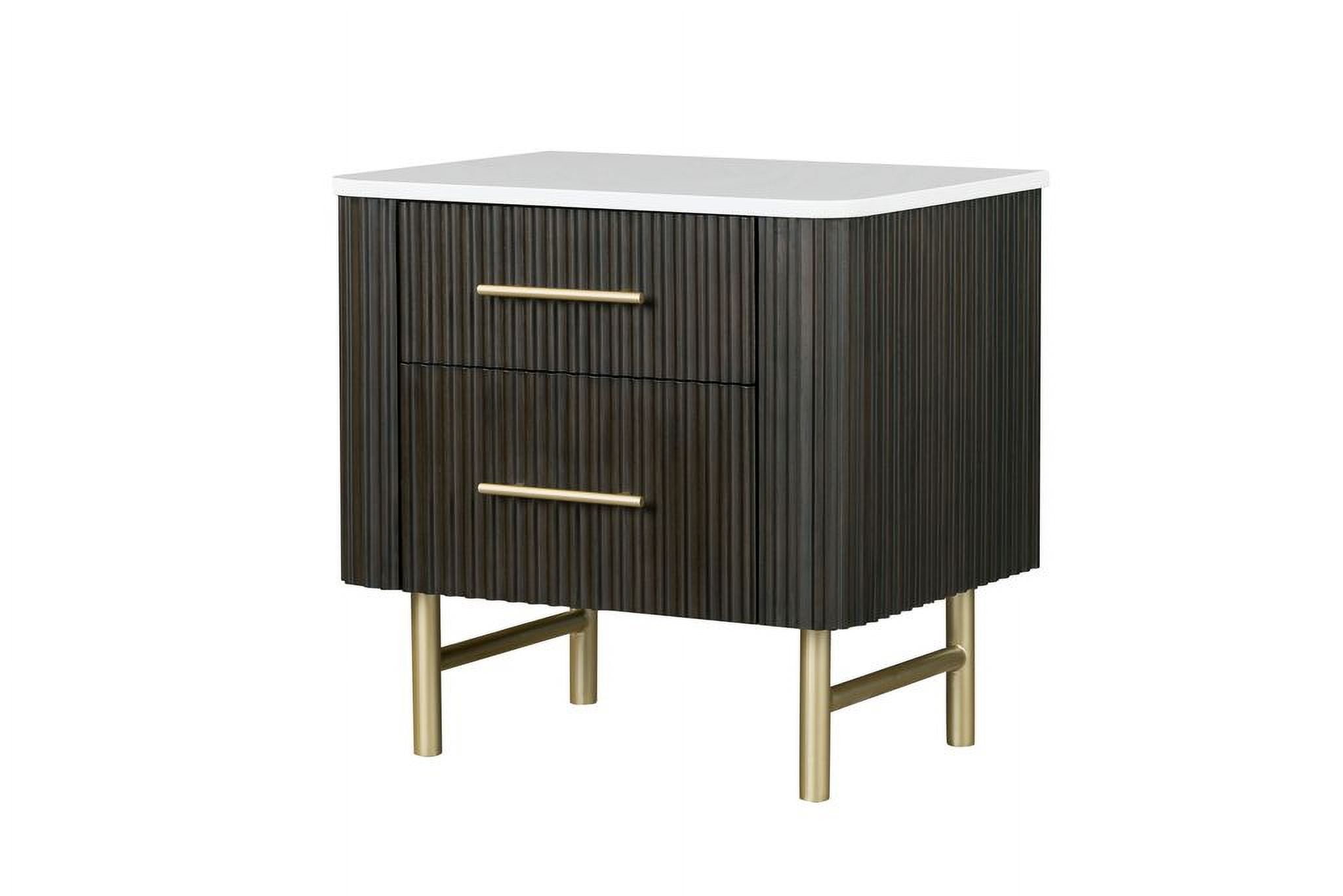 Acme Clayten Nightstand in Marble Top & Espreeso Finish
