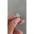 thumbnail image 4 of SOLITAIRE JEWELS 1.20Ct Oval Moissanite Solitaire Accent Pave Setting Wedding 18K Gold Ring, 4 of 6