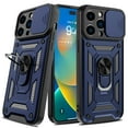 thumbnail image 1 of Liwarace Sliding Lens Cover Protective Case with Ring Stand for iPhone 14,Blue, 1 of 11