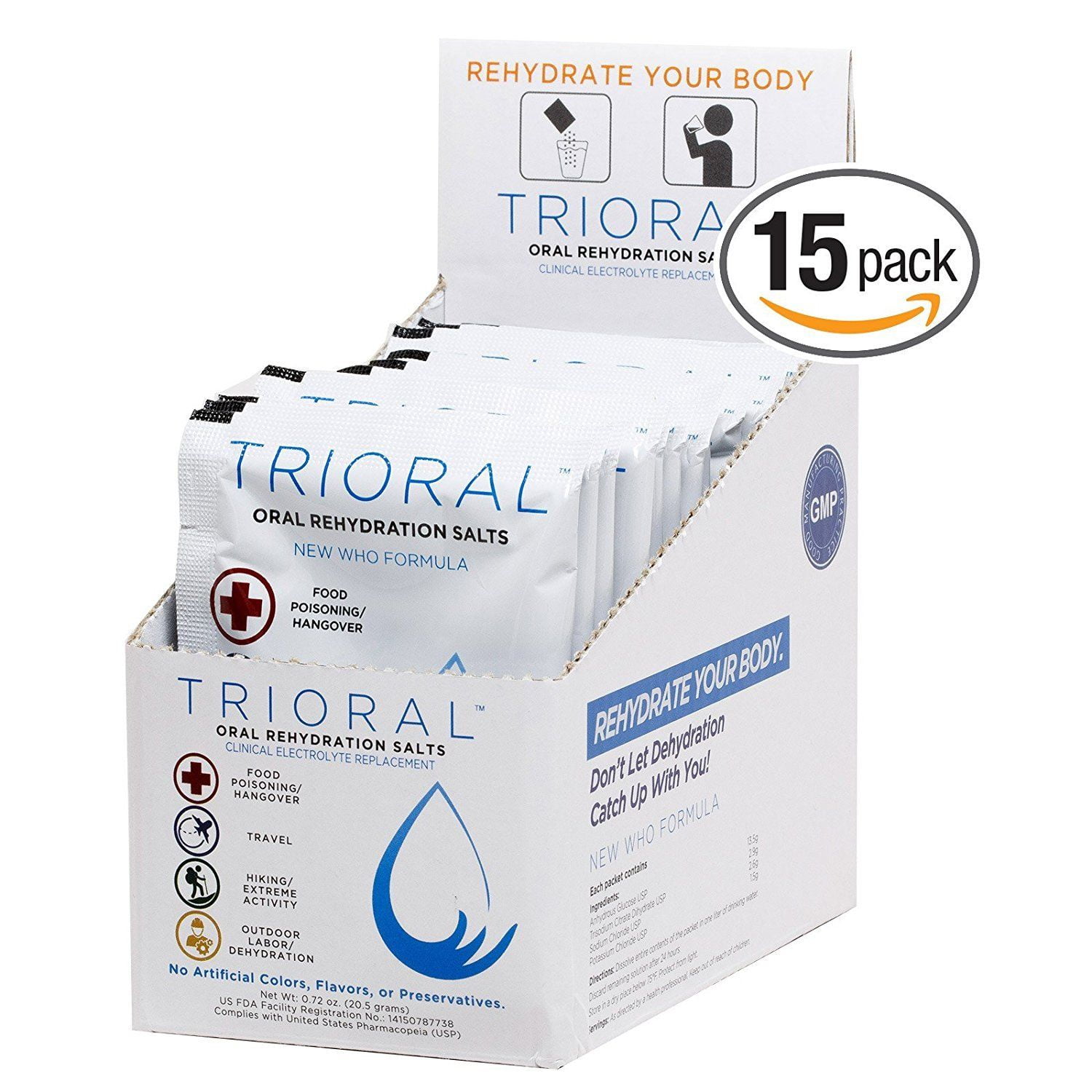 15 Packs of TRIORAL Oral Re-hydration Salts