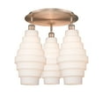 thumbnail image 3 of Innovations Lighting  Cascade - 3 Light 20" Flush Mount Antique Copper/White, 3 of 5