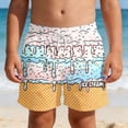 thumbnail image 2 of PRfgtbd Boys Beach Shorts With Gradient Ice Cream Print Summer Lightweight Swim Trunks For Kids Comfortable Fit Bathing Suit Swim Shorts 5-6 Years, 2 of 5