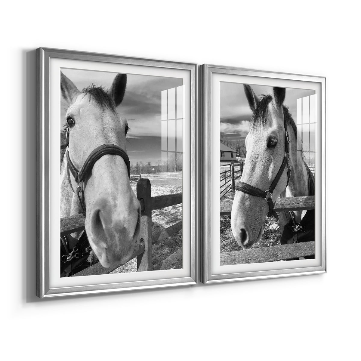 Wexford Home Caen Premium Framed Print, 26.5" x 36.5" - Ready to Hang, Silver (Set of 2)