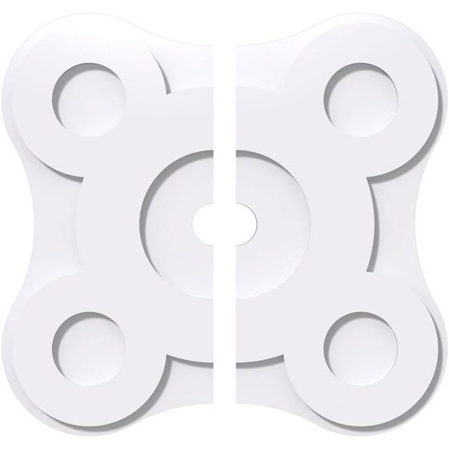 Ekena Millwork CMP30LA2-03000 30 in. OD x 3 in. ID Square Luna Architectural Grade PVC Contemporary Ceiling Medallion - 2 Piece