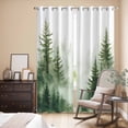 thumbnail image 3 of Watercolor Forest Kitchen Curtains 84 Inch Length, Green Foggy Natural Landscape Plants Grommet Top Bedroom Living Room Curtains, Light Filtering Cafe Curtain Drapes 2 Panels Set 84''x84'', 3 of 9