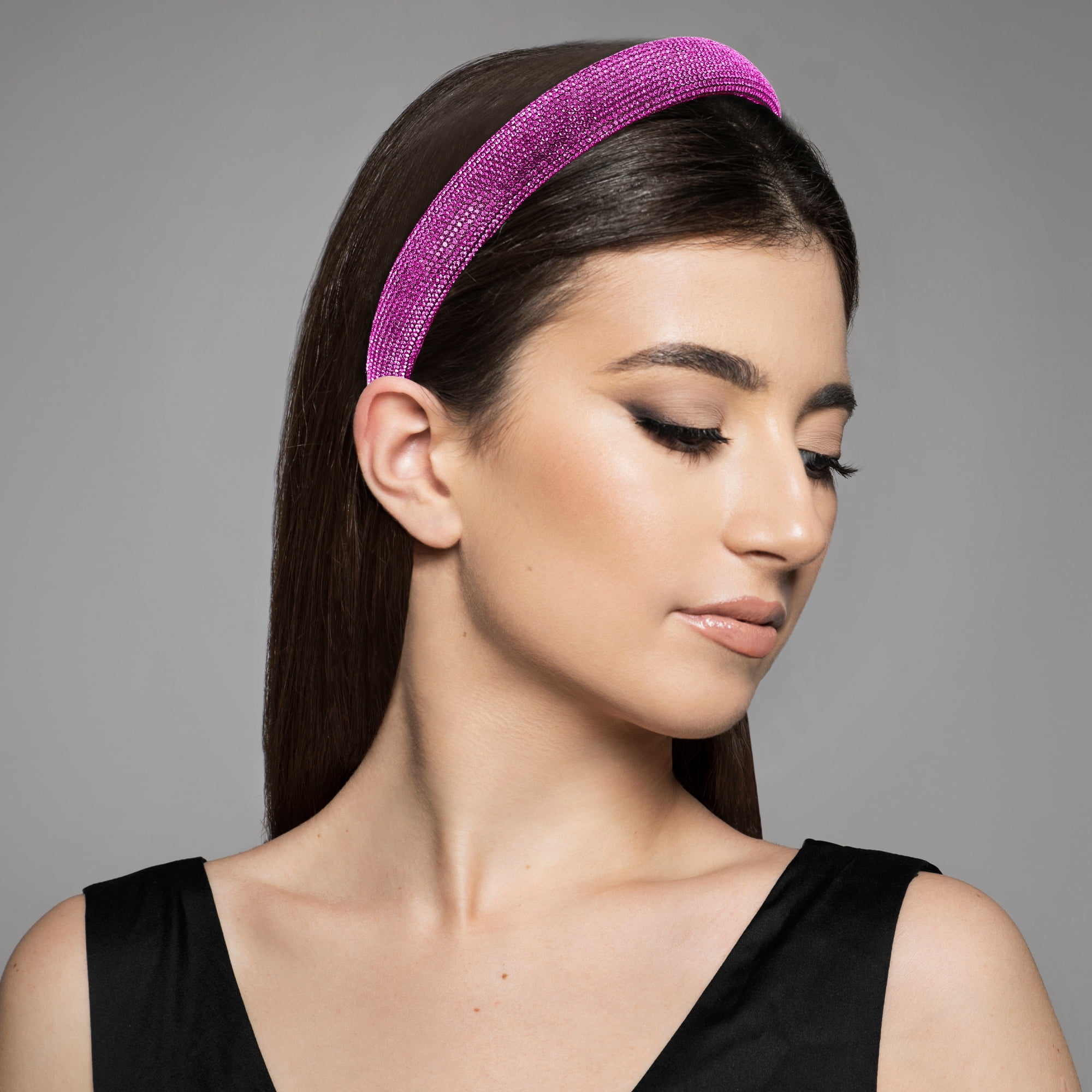 Unique Bargains Simplicity Rhinestone Wide-brimmed Headband Red