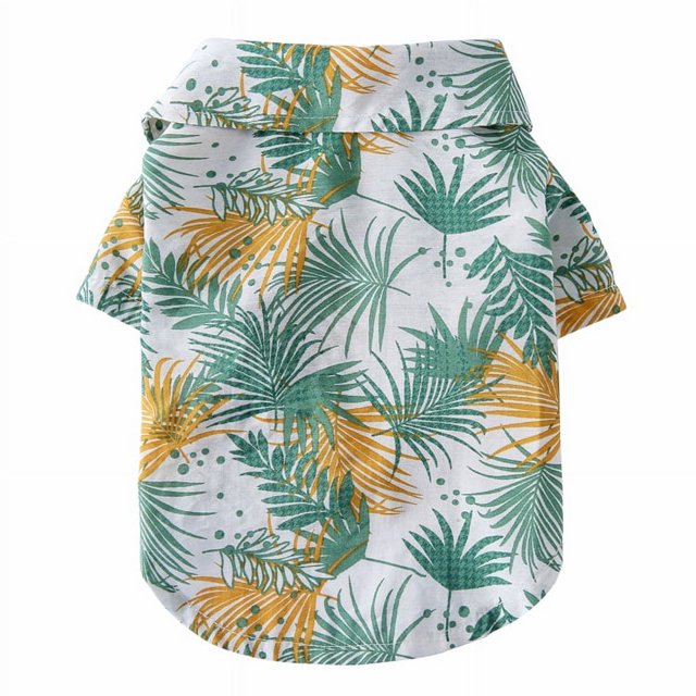 Camiseta de verano para mascotas Camisa para perros estilo hawaianoXZCS05 BlancoM