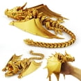 thumbnail image 1 of Dragon Toy LeHuoMaker con diseño de dragón impreso en 3D con alas, seda dorada, 1 of 9