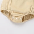 thumbnail image 5 of IWEMEK First Birthday Outfit Summer Toddler Baby Unisex Bubble Romper Khaki Comfy Corduroy Cowboy Bodysuit 1PC 6-12M, 5 of 7