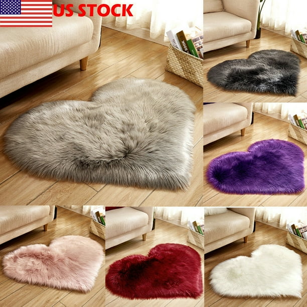 Zoiuytrg Heart Shape Carpet Floor Mat Rug Soft Plush for Home Living