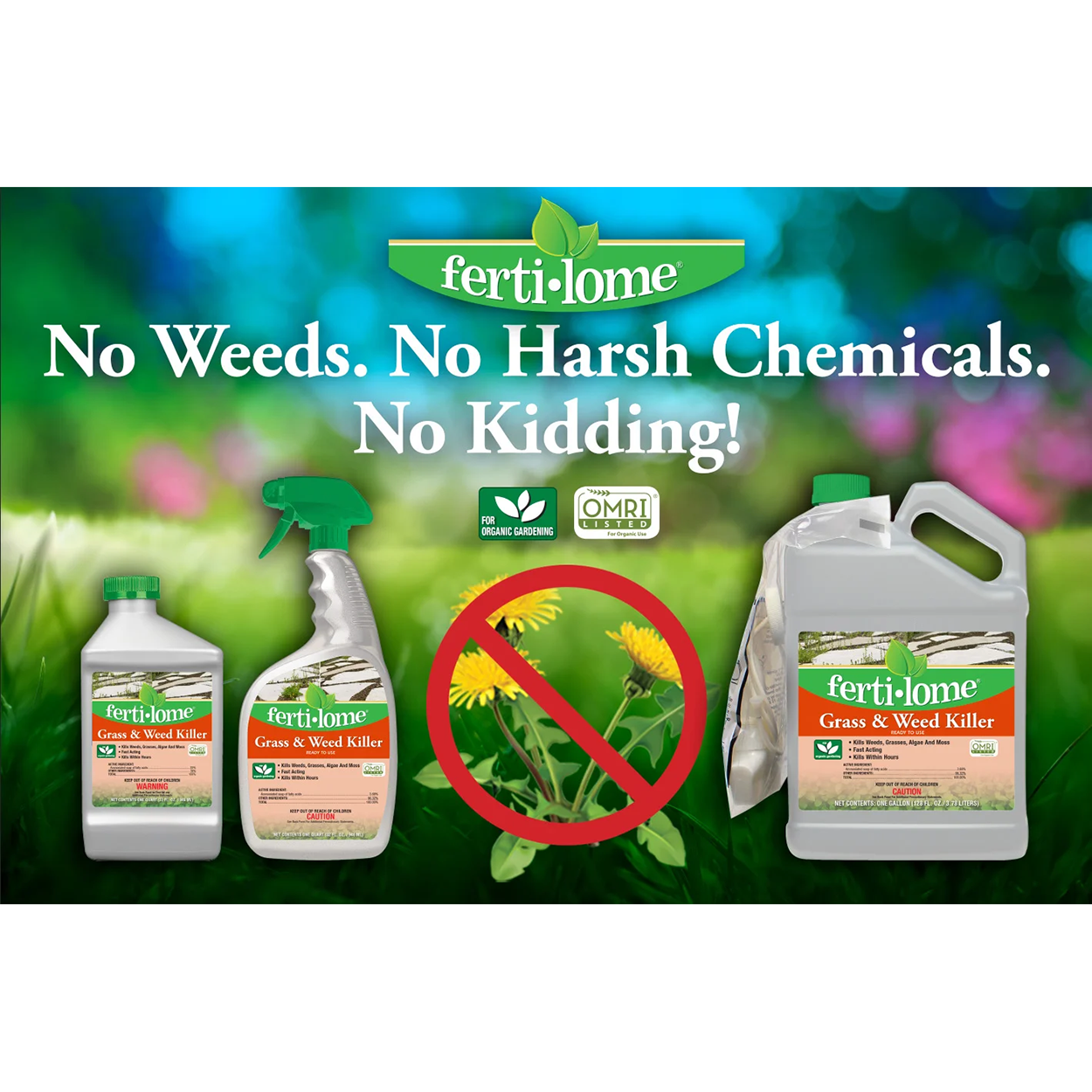 Fertilome (16106) Non Selective Grass & Weed Killer, Ready to Use, OMRI Listed (32 oz.)