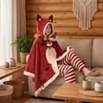 thumbnail image 2 of EANJE Anime Wearable Animal Blanket Hoodie for Adult Women Girls Oversized Hooded Blanket Super Soft Comfortable Warm Cape Cloak Wrap Red One Size, 2 of 3