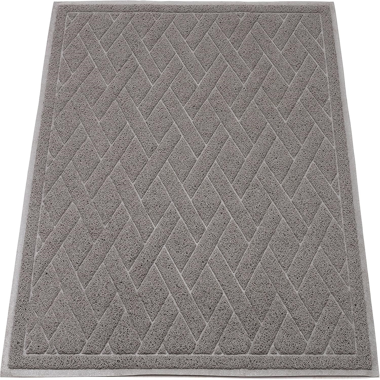 Cat Litter Mat, Jumbo XX-Large, 4x3 Feet, Fits Two Litter Boxes or Extra Coverage for One Box, Gray