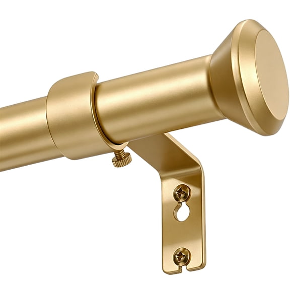 Gold Curtain Rods for Windows 72 to 144 Inches, Modern 1" Adjustable Curtain Rods with Diamond Finials for Bedroom, Living Room, Patio, Kitchen
