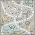 thumbnail image 2 of Unique Loom Whimsy Kids Collection Area Rug - Jungle (7' 10" Square Gray/Black), 2 of 9