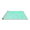 thumbnail image 2 of Ahgly Company Machine Washable Indoor Rectangle Solid Turquoise Blue Modern Area Rugs, 2' x 5', 2 of 4