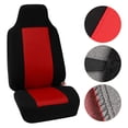 thumbnail image 1 of Juego completo de fundas para asiento de coche, 2 uds., cinturón de seguridad integrado con respaldo alto (rojo y negro), 1 of 10
