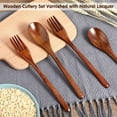 thumbnail image 3 of Wooden Spoons Forks Set Including Wooden Spoons and Wooden Forks Japanese Wooden Utensil Set Reusable Handmade Natural Wood Flatware Set for Cooking Stirring Eating (6 Pieces), 3 of 6