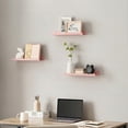 thumbnail image 4 of 6-Piece Pink Metal Floating Shelves, 16" Cute Wall Bookshelf & Toy Display for Girls Room, Nursery, 4 of 10