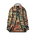 thumbnail image 3 of Bigfoot and Sticker Green Pattern Backpack for School, Cute School Bag with Adjustable Shoulder Straps and Padded Back, 15.3"x11"x7.1", 3 of 4