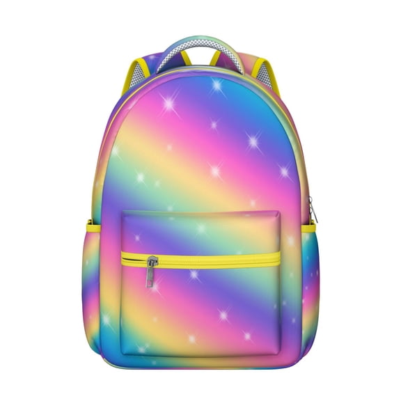 Pop Art School Backpack Colorful Graffiti Art, Rainbow Gradient, and Chic Abstract Design Trendy Students Bag