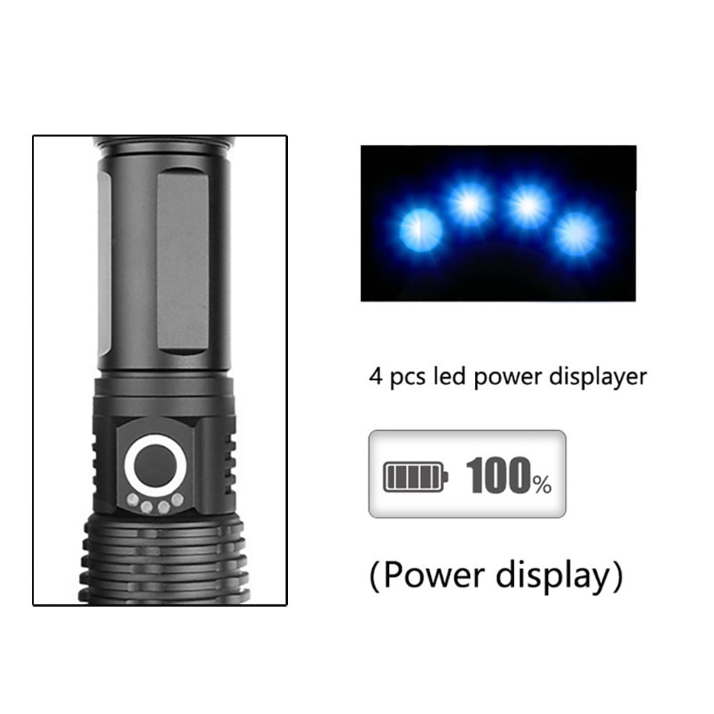 900000Lumen T6 LED 3Mode USB Rechargeable 18650 Flashlight Torch Zoom Lamp Light 