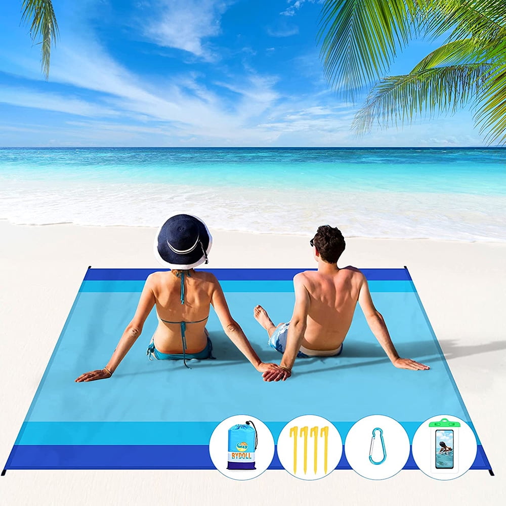 Beach Blanket 10'X 9' 28 Adults Oversized Lightweight Waterproof