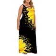 thumbnail image 3 of DYMADE Women Plus Size V-Neck Floral Print Long Dress, 3 of 4