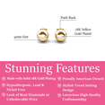 thumbnail image 2 of Cate & Chloe Harper Sterling Silver Yellow Gold Plated 4mm Round Ball Women's Dainty Stud Earrings, 2 of 12