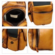 Genuine Leather Sling Bag Women Men Leather Sling Backpack Purse Crossbody Bag