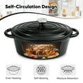 thumbnail image 5 of 4.5 QT Enameled Cast Iron Oval Dutch Oven with Lid, Nonstick Cookware for Baking, Braising, Roasting, and Cooking,Black, 5 of 9