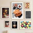 thumbnail image 4 of Pintura en lienzo de postre, café, pastel, croissant, donut, macarrones, cocina nórdica, tienda de postres, decoración de restaurante, 4 of 5