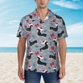 thumbnail image 2 of Sigee Christmas Hat Dachshund for Men’s Casual Beach Summer Shirts Funky Hawaiian Shirt for Men Hawaiian Shirts,Large, 2 of 7