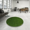 thumbnail image 4 of Ahgly Company Machine Washable Indoor Round Contemporary Shamrock Green Area Rugs, 6' Round, 4 of 7