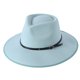 thumbnail image 1 of Jumpingount Sombrero panamá de fieltro retro de poliéster con hebilla de cinturón Sombrero de moda para mujer clásico y de moda unisex Sombreros Menta verde, 1 of 6