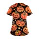 thumbnail image 3 of Plus SizePrinted Scrub Working Uniform Tops For Women's Cross V-Neck Halloween Print Short Sleeve Fun T-Shirts Workwear Tee With Pockets, 3 of 3