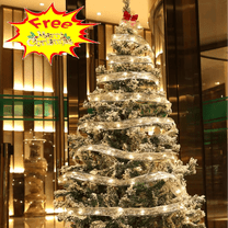 Suncoda Led Christmas Lights, Christmas Tree Decorations - 16.4 FT 50 Pcs LED Ribbon String Lights, Colorful LED Lights Ornaments for Xmas Holiday Wedding Party, Christmas Decorations (Free Pendant)