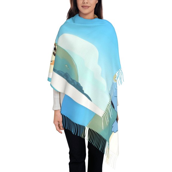 Gokiu Bluey Women's Scarf Pashmina Shawls and Wraps for Wedding Evening Party Warm Long Scarves