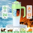 thumbnail image 2 of 40oz Insulated Tumbler with Handle and Straw & 2-1Lid, Stainless Steel Vacuum Flask - Leakproof & Fits Car Cup Holders,Coffee Mug, Large Capacity Cold/Hot Water Bottle for Camping,Office,Travel, 2 of 6