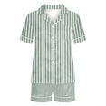thumbnail image 4 of GERsome Womens Pajama Sets 2 Piece Sleepwear Pjs Set Short Sleeve Button Down Top and Short Stripe Loungewear S-XXL, 4 of 4