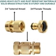 thumbnail image 2 of 4 Pcs 3/4 inch Brass Garden Hose Quick Tap Connector Fittings Threaded Faucet Adapter Male and Female Brass Threaded Tap Connector Garden Hose Connect, 2 of 5