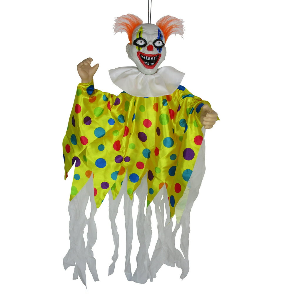 Animated Scary Clown Creepy Halloween Light Up Hanging Decor Haunted ...