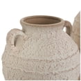 thumbnail image 6 of DecMode 11", 9"H Textured Cream Ceramic Vase with Handles and Terracotta Accents, Set of 2, 6 of 10