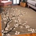 thumbnail image 3 of Japanese Decorative Rug, Spring Season Sakura Bloom Design Marine Toned Ombre Color Background, Quality Carpet for Bedroom Dorm and Living Room, 6 Sizes, Dark Sand, by Ambesonne, 3 of 4
