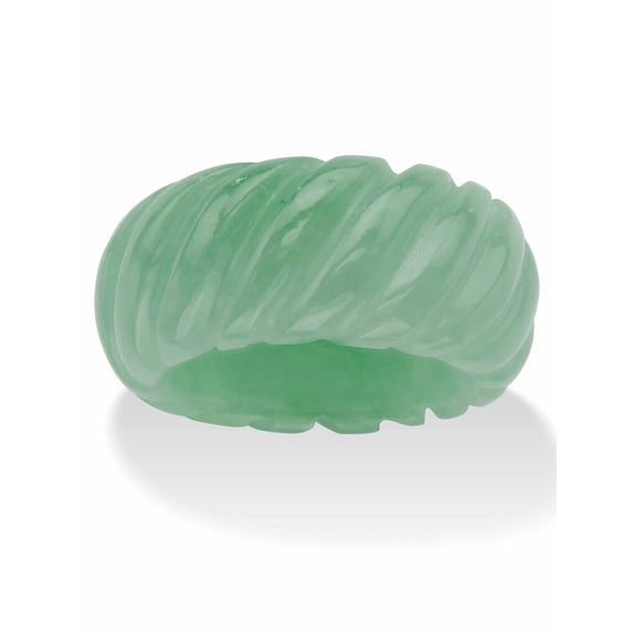 PalmBeach Jewelry Genuine Green Jade Shrimp-Style Ring (11m)