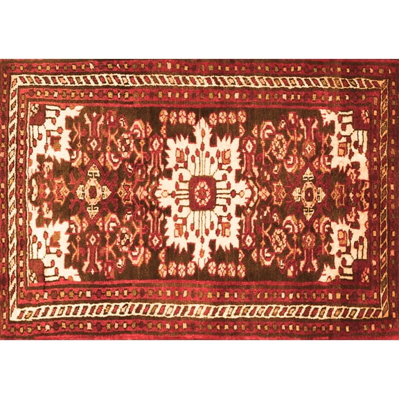 Ahgly Company Indoor Rectangle Persian Orange Traditional Area Rugs, 5' x 7'