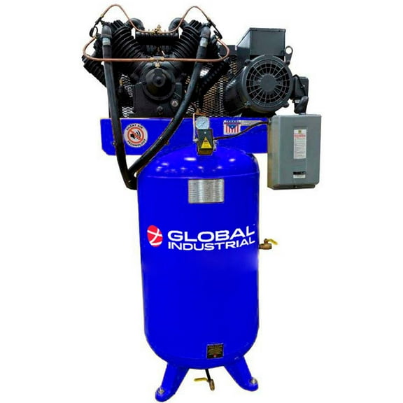 Global Industrial B2811236 10 HP 80 gal 1 Phase 230V Two Stage Piston Air Compressor