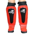 thumbnail image 1 of Par de Espinilleras de Piel Tipo Calceta Fire Sports MMA, Kick Boxing, Muay Thai, Rojo, 1 of 3