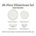 thumbnail image 3 of Trasa Home Set of 16 Ceramic Stoneware Dishes | Modern Dish Set in White | Table Set for 4, 3 of 8