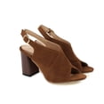 thumbnail image 2 of SACFOF Womens Faux Suede Peep Toe Block Heel Ankle Strap Slingback Sandals, 2 of 6